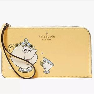 Kate Spade X Disney Beauty & the Beast medium L-zip wristlet